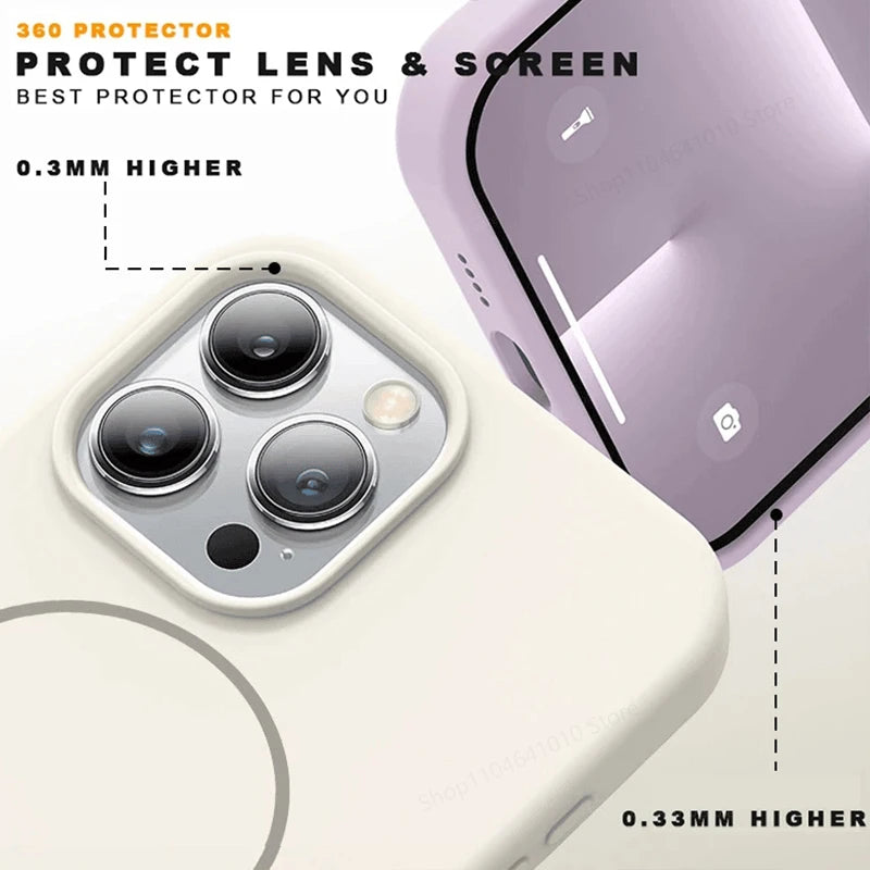 Coque iPhone MagSafe – Silicone Antichoc & Charge Sans Fil